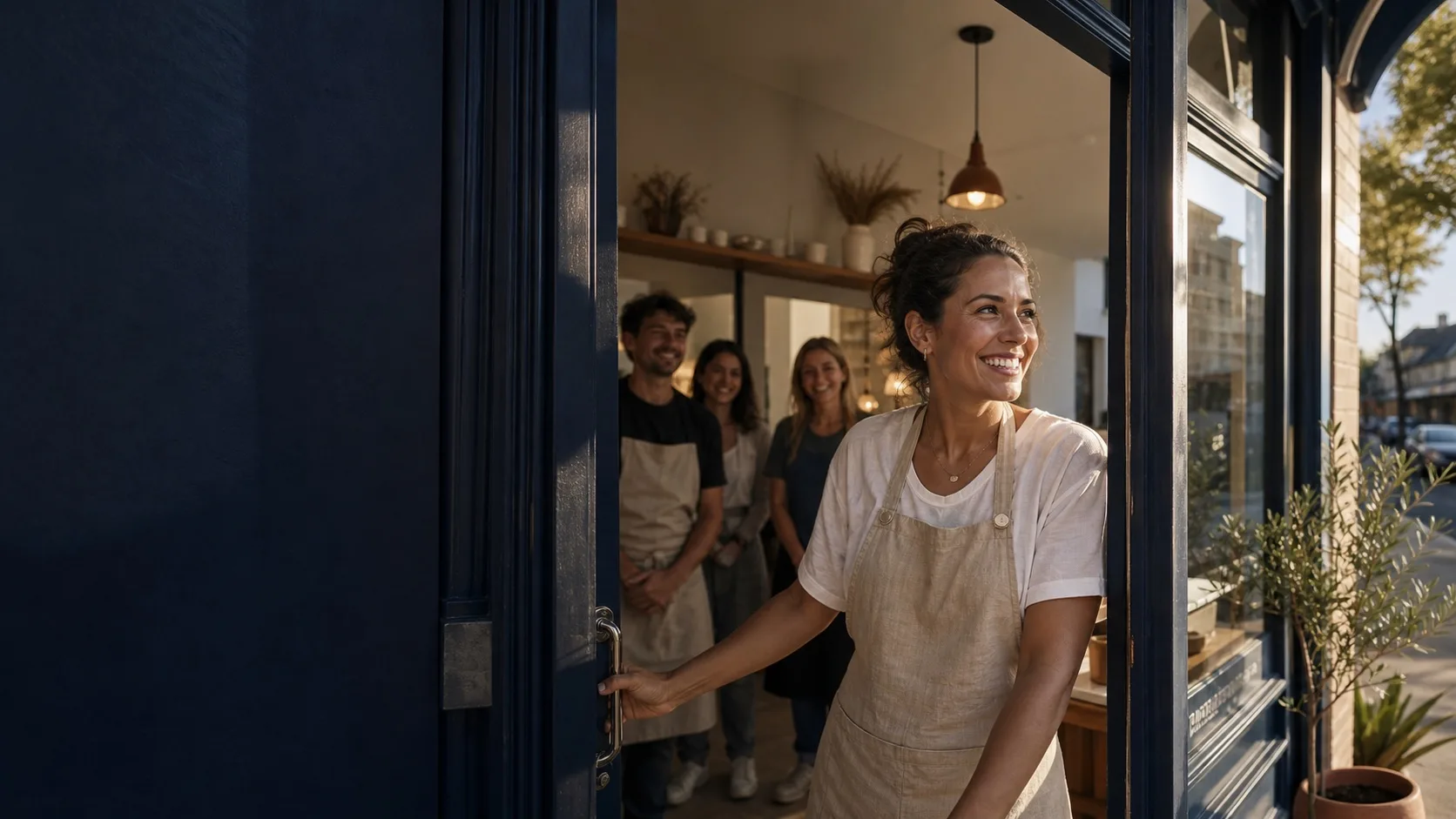 An Australian entrepreneur opening the doors of her new business premises